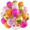 Ballons Orange Rose rouge Set, Ballons Anniversaire, 60 Pièces 12 pouces Ballons de Baudruche, Orange Rose rouge Latex Ballons Helium Ballons Party Ballons Pour Mariage Anniversaire Fête Baby Shower