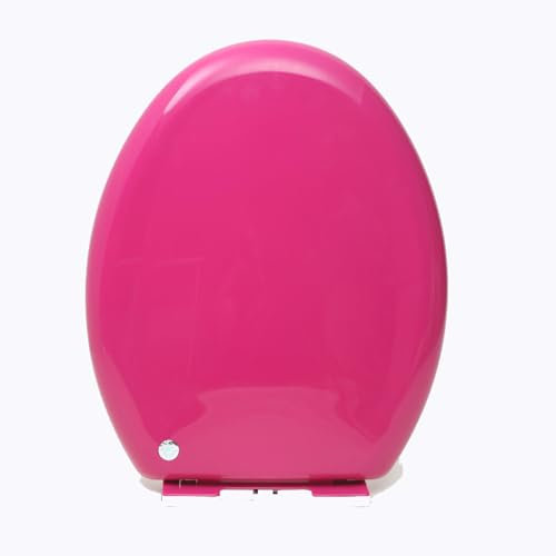 Brigtviee Toilet Seat Heavy Duty Soft Close Quick Release,Universal Toilet Seat Cover for Fits All Standard Size Fixtures,Pp Material,Type O Toilet Seat for Bathroom Family,Pink
