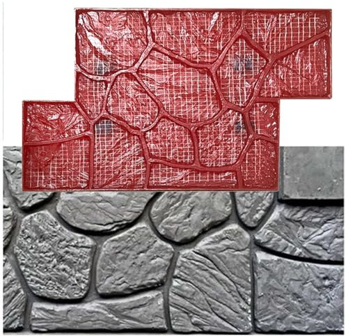YJKKZQLB Beton-Zement-Stempel, Betonstein-Strukturmatte, langlebige Beton-Gartenwegpflaster aus Gummi für die Wand- und Bodenprägung in Beton