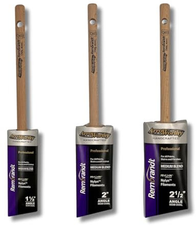 Arroworthy Rembrandt Semi Oval Pencil Angled Paint Brush Box Set 6445 1.5 2 and 2.5 inch