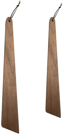 Huakaile 2 Pieces 12 & 10 Teak Wood Spatula Set, Flat Wooden Spatula Turner, Small Wood Egg Flipper Utensils Cookware for Cooking Sourdough Serving Scraping Stirring