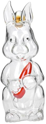 MAGICLULU Sealed Glass Wine Bottle Rabbit Shape 2 Pint Home Wine Making Safe and Healthy
