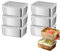 Fesatccoz Set Di 6 Contenitore Acciaio Inox Per Alimenti, Contenitori Salvafreschezza Con Coperchio, 650ML/21OZ Impilabili Contenitori Per Frigorifero, Ermetici Per Carne E Frutta
