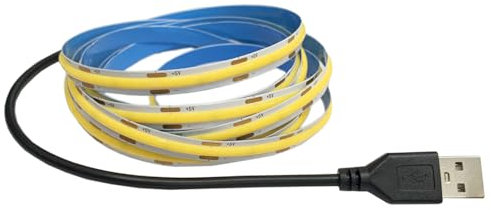 TOPXCDZ 5 V USB COB Led Streifen Licht weiß 300 Leds flexible Band DC Nacht Lampe TV Hintergrundbeleuchtung Wohnkultur für Schlafzimmer, Unterschrank, Küche (White, 1M)