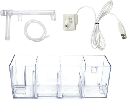 Whtkoph Aquarium Filtro Box Accessori Filtro Acquario Esterno PP Materiale Funzionamento Silenzioso Filtrazione Continua Adatto per Pesci Acquatici Animali Do, B