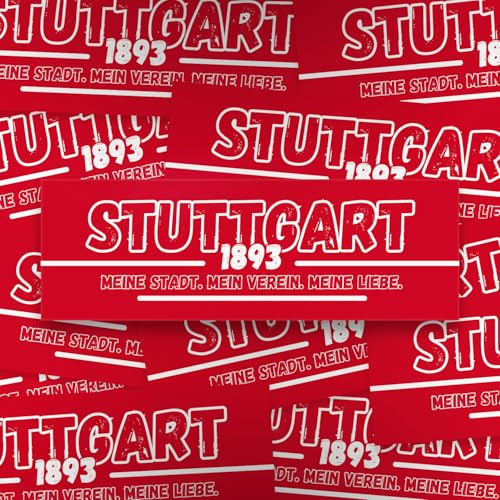 Fan-Kultur Xperience 100x Stuttgart Sticker/Aufkleber '1893' #1/ Cannstatt/Fußball Fanartikel/ 14,8x5,0 cm/PVC/wetterfest