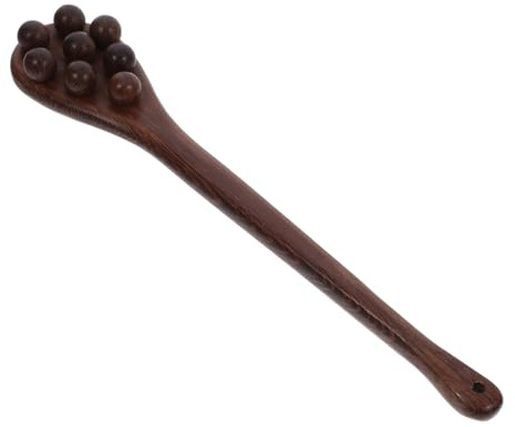 EXHUMKY Holz Massagegerät mit Perlen Handheld Körpermassagestab für Gezielte Entspannung für Zuhause und Unterwegs Fördert Gesundheit und Wohlbefinden