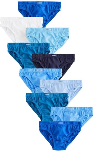 NEXT Jungen Unterhosen aus 100% Baumwolle, 10er-Pack Tonal Blue Numeric_134-numeric_140