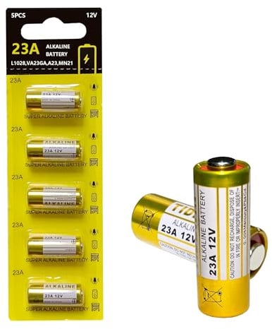 Letoom 23A 12 Volt Battery, A23 12V, Long Lasting, for Doorbells and Remote Controls (5 Pack)