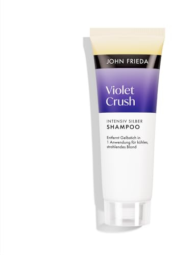 John Frieda Violet Crush Intensiv Silber Shampoo – Inhalt: 75 ml – Haartyp: blond mit Gelbstich (natürlich, coloriert oder gesträhnt)