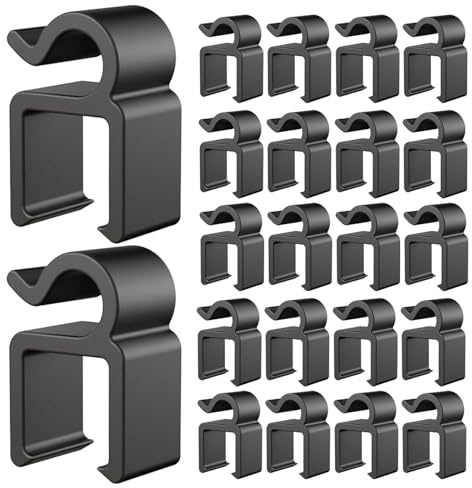 Totority 60pcs Microphone Stand Cable Clips for Xlr Wires and Audio Wire, Plastic Cord Organizer with Quick Clip Mount Design, Wide Silicone Lining and Adjustable Angles for Tidy Cable