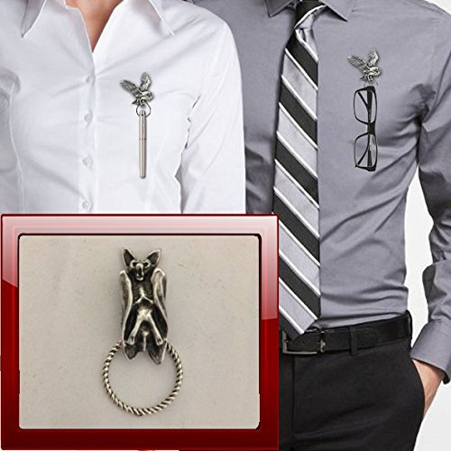 Fledermaus Brosche R146 Drop Hoop Halterung für Gläser, Stift, ID, Schmuck Zinn