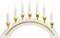 SIKORA LB64 klassisch eleganter Holz Lichterbogen/Schwibbogen mit 7 elektrischen Kerzen, Farbe:Elfenbein Weiss