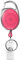 Karteo Ausweishalter Kartenhalter ausziehbar rosa [1 Stück] Ausweis Jojo oval mit Clip und Aufrollmechanismus für Ausweishüllen Kartenhüllen