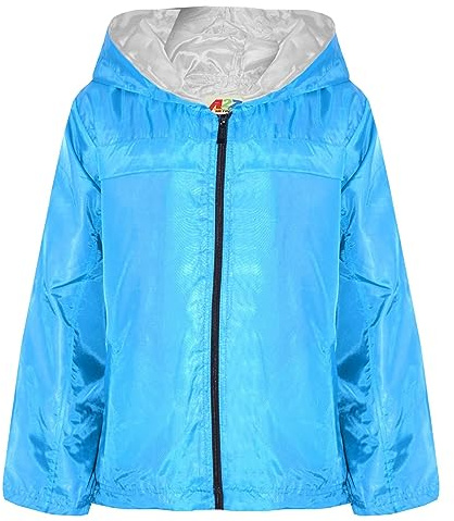 A2Z 4 Kids Girls Boys Raincoats Jackets Kids Lightweight Kag Mac Waterproof Hooded Jacket Cagoule Rain Mac Age 5-13 Years