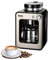 TM Electron Mini-Kaffeemaschine mit Kaffeemühle, 4 Tassen, für Kaffeebohnen, 600 W, waschbarer Filter silber