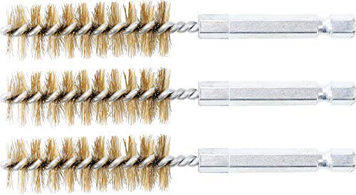 BGS 3078-16-M | Messingbürste | 3-tlg. | 16 mm | Antrieb Außensechskant 6,3 mm (1/4) | Loch-Drahtbürsten | für BGS 3078