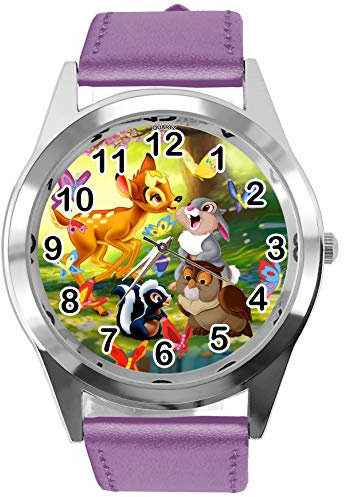 Taport® Lila Runde Uhr für Bambi The Deer Fans