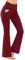 Promover Yogahose Damen Schlaghose Sporthose Lang Flared High Waist Leggings Bootcut Hose Mit Taschen(Taschen-Rotwein,XL)