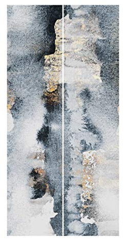 Bilderwelten Schiebegardinen Set Elisabeth Fredriksson Abstraktes Aquarell mit Gold 2 Flächenvorhänge 250 x 120cm Ohne Aufhängung