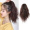 Meiriyfa, Extension per capelli a coda di cavallo, con capelli corti ondulati, da fissare con pinza per capelli, da donna, per uso quotidiano e feste (castano scuro)
