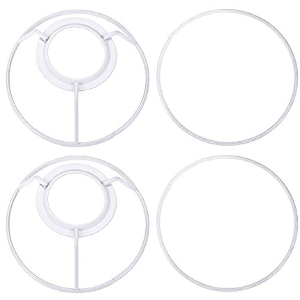 sourcing map 2 Set Lampenschirm Ring 110mm Durchm. Halter Rahmen für Lampenfassung Eisen