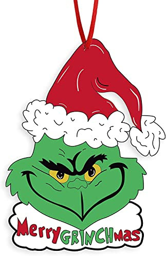 Novelty Space Guirnalda de puerta de madera de Navidad decoraciones de Navidad colgador de puerta de Navidad decoración impermeable grinch fiesta de Navidad pared de cumpleaños interior al aire libre