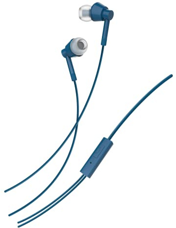 Nokia Wired in Ear Earphones (WB-101) with Powerful bass Performance, with mic for Clear Voice Calls, Virtual Assistant Control Enabled. Angled Acoustic Tubes for a Comfortable and Secure fit, Blue