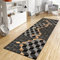 WTHYGB Teppich Läufer Flur Küche 90x500 cm, Modern rutschfest Waschbar Dauerhaft Küchenläufer Flurläufer, Lang Polyester Dunkelblau Gold Teppichläufer für Korridor, Schlafzimmer, Innen Wohnzimmer