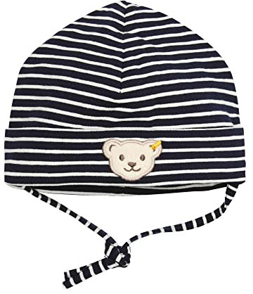Steiff Unisex Baby Basic Bommel Beanie-Mütze, Navy, 41