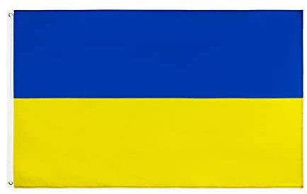 Colorful Ukraine Flagge, 30 * 45cm, Україна Fahne, Doppelt genähte Kanten Flagge des Weltcups Flagge der Fans Flag Fanartikel für Europapokal, Partys, Festivals (Multicolour, One Size)