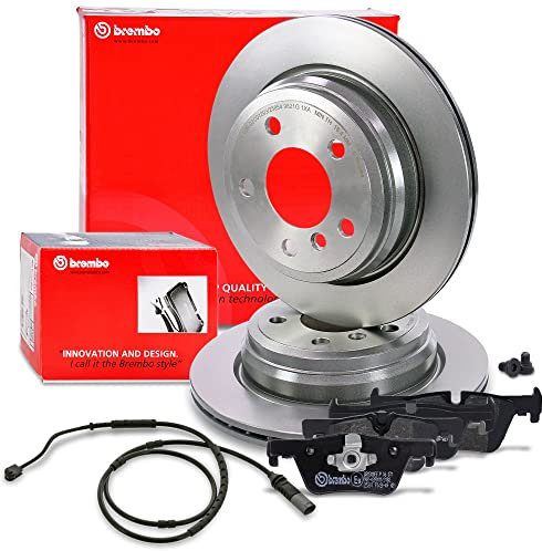 BREMBO Coated Disc Line Bremsenset Hinterachse inkl. Bremsscheiben Hinten Ø 300 mm Belüftet und Bremsbeläge Hinten Kompatibel mit BMW 3er (F30, F80)(F34) (F31), 4er (F33, F83)(F32, F82)(F36)