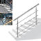 LZQ Corrimano in acciaio inox, ringhiera per scale, interni ed esterni, ringhiera in acciaio inox, ringhiera esterna per scale, parapetti, balcone, giardino (160 cm, con 3 barre trasversali)