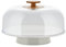 Alessi Mattina BG06 WG – Design-Ständer aus Porzellan mit PMMA-Glocke und Bambusholzknopf, Warm Grey