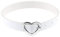 JewelryWe Schmuck Damen Choker Halsband Leder Halskette Gothic Punk Lolita Herz Collier Kette verstellbare Schnalle Kragen Halsketten für Frauen Mädchen Weiß