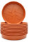 Plastard 10er-Set Blumentopf-Untersetzer Rund aus Plastik 45 cm Durchmesser, Untertopf für Innen- und Außenbereiche, aus witterungsbeständigen Material, Farbe Terrakotta