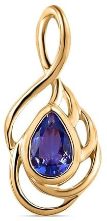 SHOP LC Tansanit Anhänger 925 Silber vergoldet ca. 0 32 ct