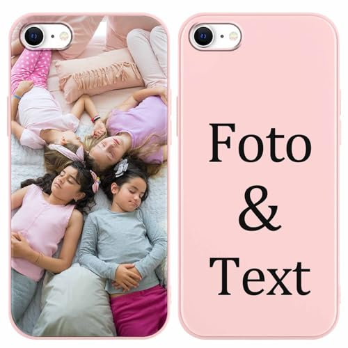 Yoedge Cover Personalizzata Custodia per Apple iPhone SE 2022/SE 2020/7 / 8 4,7 Personalizzato con Foto Testi Disegni Personalizza Custodia Immagine, Antiurto Rosa Personalizzabili Case per iPhone 7