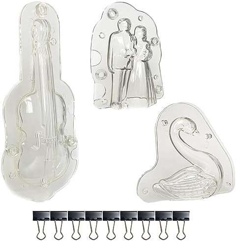 3 Pièces Moule à Chocolat Transparent, Moule à Chocolat en Polycarbonate Rigide, Moule à Chocolat Transparent en Polycarbonate, pour la Fabrication de Bonbons,Fondant,Gelée