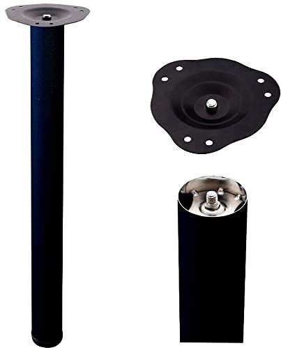 MonJar 1St. Tischbeine Möbelfuß H710mm Ø60mm Tischbein Höheverstellbar Schreibtischfüße (Black)