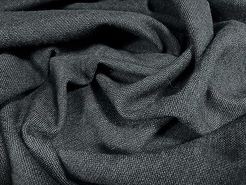 Wollmischgewebe, Tweed, Meterware, einfarbig, Petrolblau
