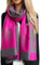 Cashmere Tree Life Blanket Scarf - Reversible Scarf Women Pashmina Shawl, Winter Scarfs Women, Large Wrap, Warm Scarf, Tree of Life Print Ladies Scarves Long Wraps, Womens Gifts (Grey / Fuchsia)