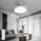 EXTRASTAR Light Fan Ceiling with Remote, Led Ceiling Fan Light 49cm, Timing 6 Speeds and 3 Colors Adjustable (3000-6500K) for Home and Office- White Shiny Lampshade