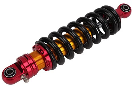 Tissting Motorrad Stoßdämpfer Universal Metall Red Golden - Hochwertige Federung für Motorräder ATV Go Karts Quad Bike 33cm/13in - Stabiler Einsatz Einfache Installation Effektive Stoßdämpfung