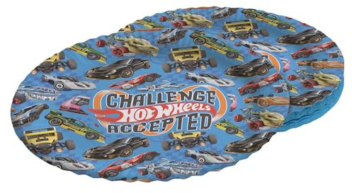 Party Factory `Hot Wheels´ 8x Pappteller, Einwegteller bunt, Ø23cm, Partyteller zum Kindergeburtstag, Mottoparty