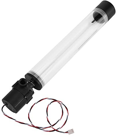 JTLB Acrylic Computer DIY Water Cooling Tank Cylinder Reservoir with 19W Pump and G1/4 Thread (300mm)