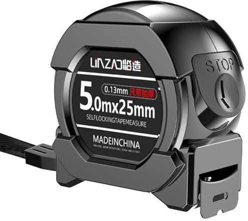 Metro A Nastro 5 M – Robusto Metro A Nastro Professionale Rivettato Con Morsetto Per Cintura E Sistema Di Avvolgimento – Metro Di Rotolamento 5 M Con Fermo
