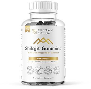 Sugar-Free Shilajit Gummies with Ashwagandha | Pure 100% Authentic Himalayan Origin | High Fulvic Acid Content | 85+ Minerals | Boosts Immunity & Energy Vegan | 60 Gummies