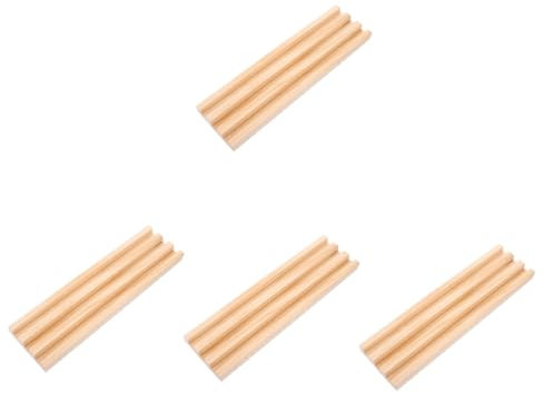 HEMOTON 4 Stück Domino Aufbewahrungsregal Multifunktionale Domino Tabletts Präsentationshalter Domino Racks Multifunktionale Domino Halter Holz Domino Basis DIY Domino Halter DIY