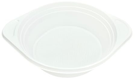 Commerline 500 ml Mehrweg Suppenterrine, 100 stück Robust Suppenteller mit Ohren, Tiefe weiß Suppenschüsseln, Suppenschale aus Polypropylen, Plastikschalen für Zuhause, Gastronomie und Catering